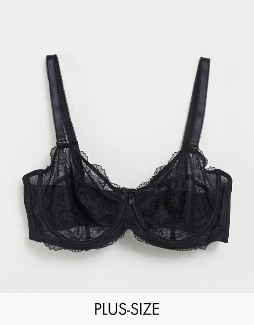 Simply Be underwired lace multiway bra in black