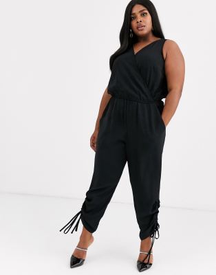 agnes and dora gathered v neck jumpsuit