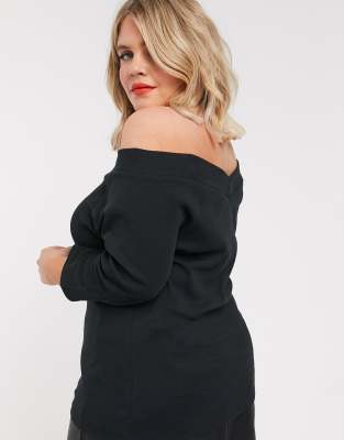 asos black bardot top