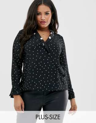 plus size polka dot blouse
