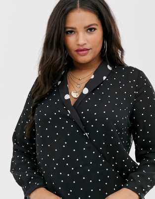 polka dot v neck top