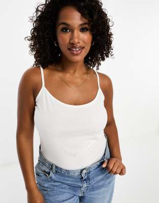 Simply Be v neck strappy body in white