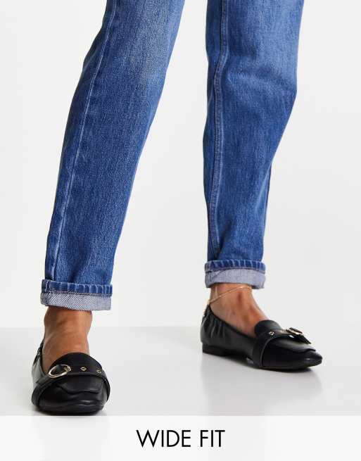 Simply Be Wide Fit – Astrid – Ballerinas in Schwarz, weite Passform