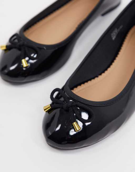 Black patent ballet store flats