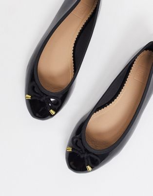 black patent ballet shoes
