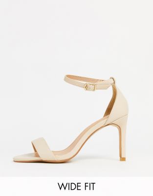 wide fit nude heeled sandals