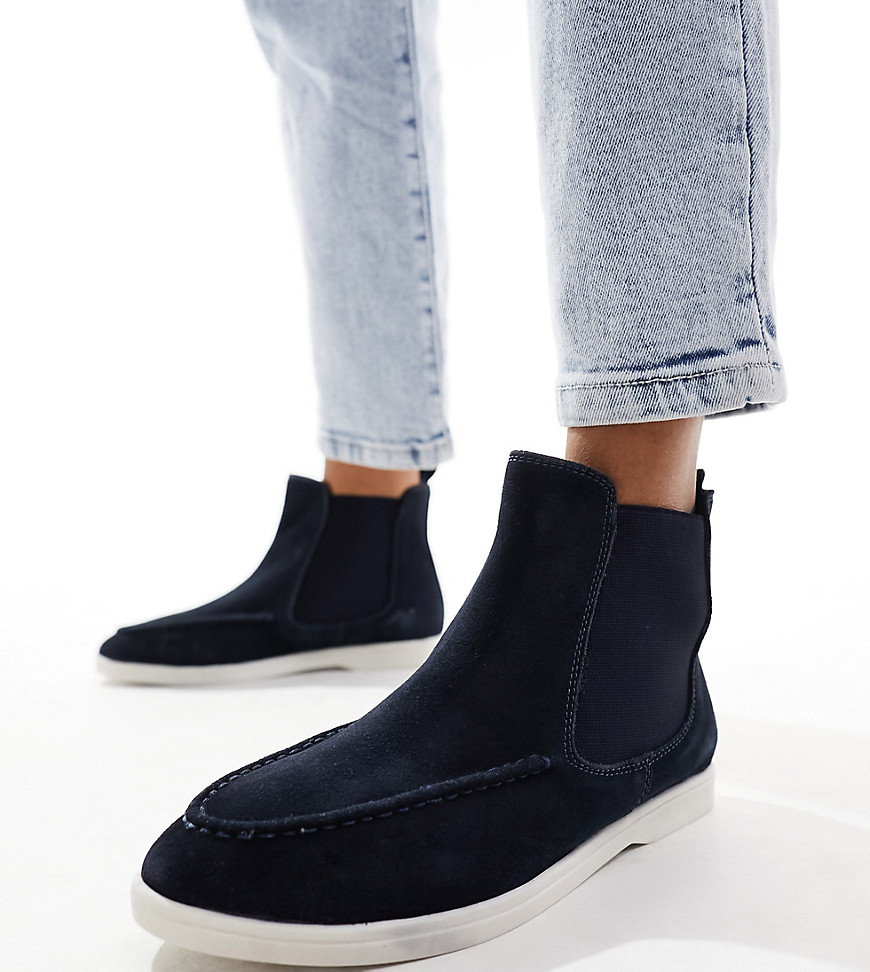 Simply Be Wide Fit chelsea boots in navy