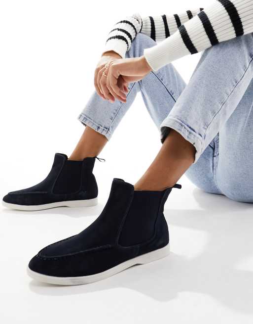 Navy boots 2024 wide fit