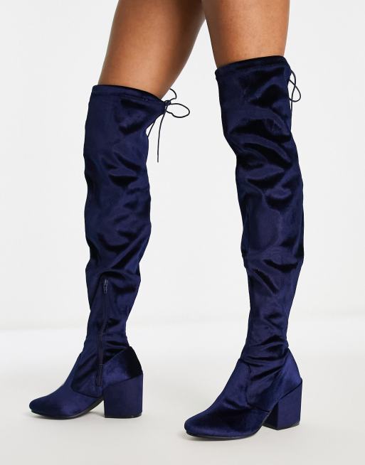 navy long boots