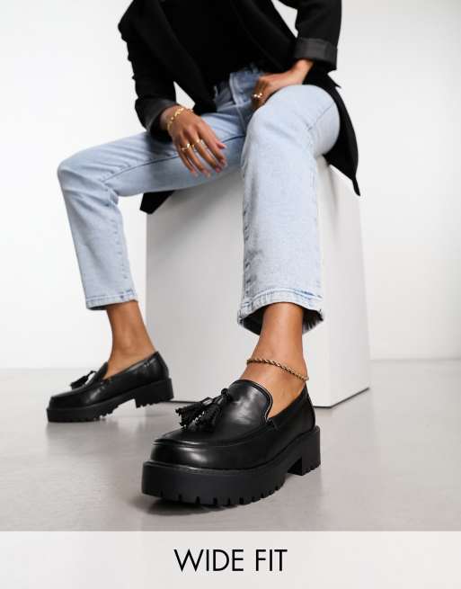 Asos wide hot sale fit loafers