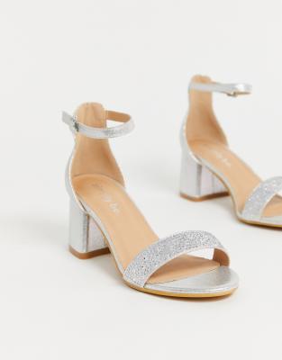 wide fit diamante heels