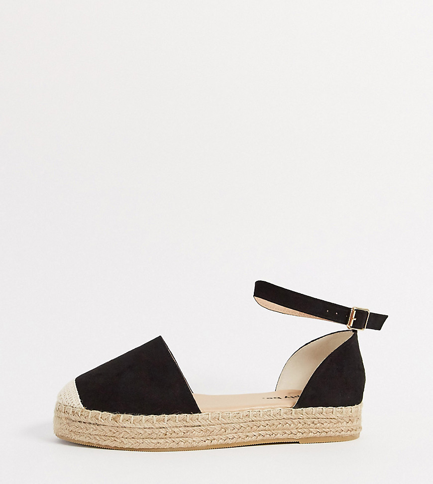Simply Be Wide Fit espadrille in black