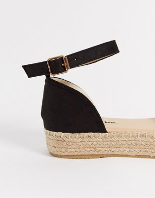 Simply Be Wide Fit espadrille in black 
