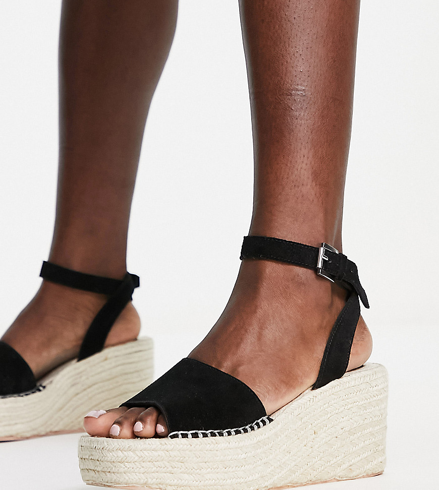 Simply Be Wide Fit Espadrille Sandals In Black