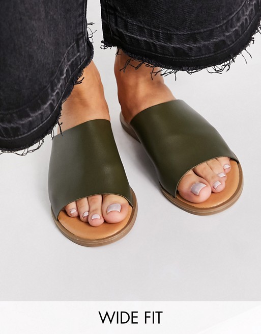 Simply Be wide fit flat sandal in khaki