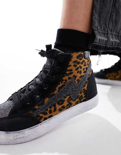 Wide fit best sale leopard print trainers