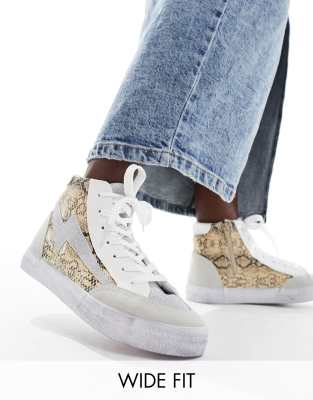  hi top trainers in snake print