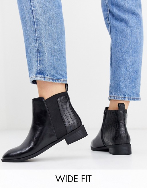 Simply Be wide fit Imogen Chelsea boot in black | ASOS