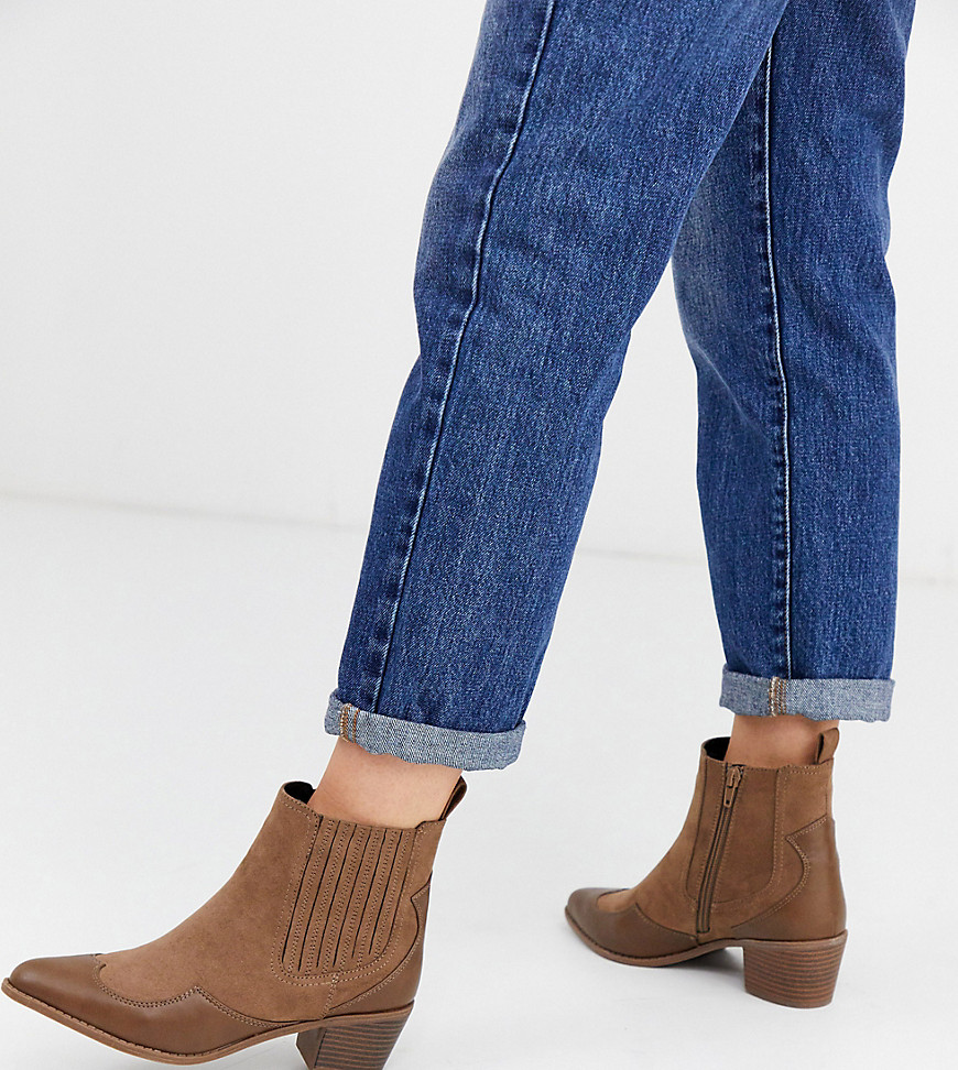 Simply Be wide fit - Judy - Stivaletti stile western color cuoio