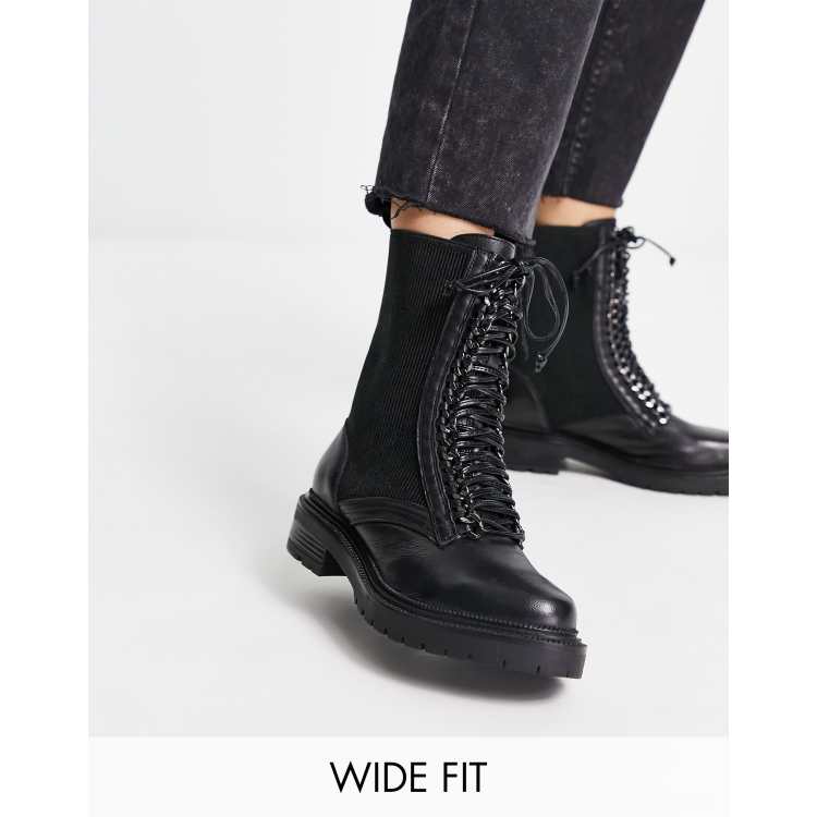 Asos black outlet flat boots