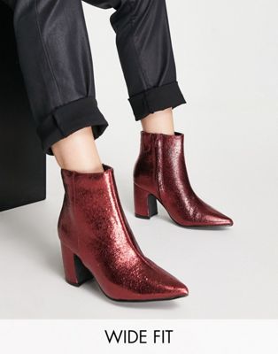 Simply Be Wide Fit Leilani high ankle boots in rust