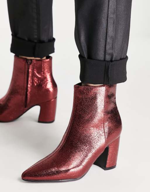 Rust colored ankle top boots