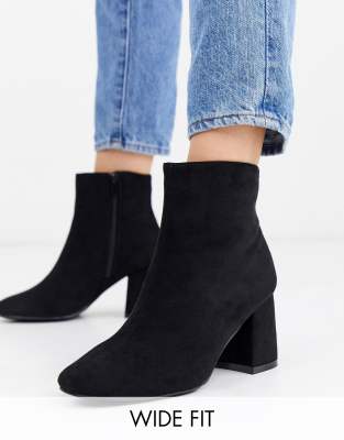 black ankle boots low heel