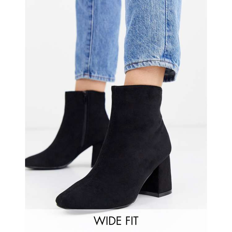 Fashion wide fit suede ankle boots