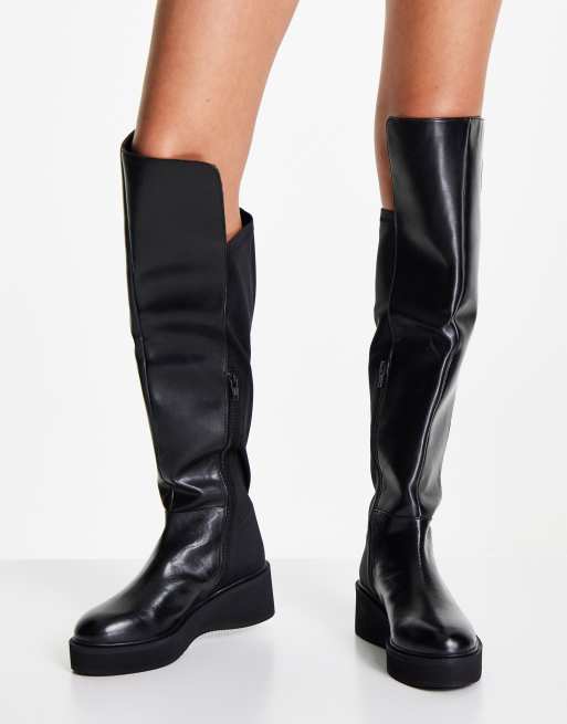 Wedge heel over the best sale knee boots