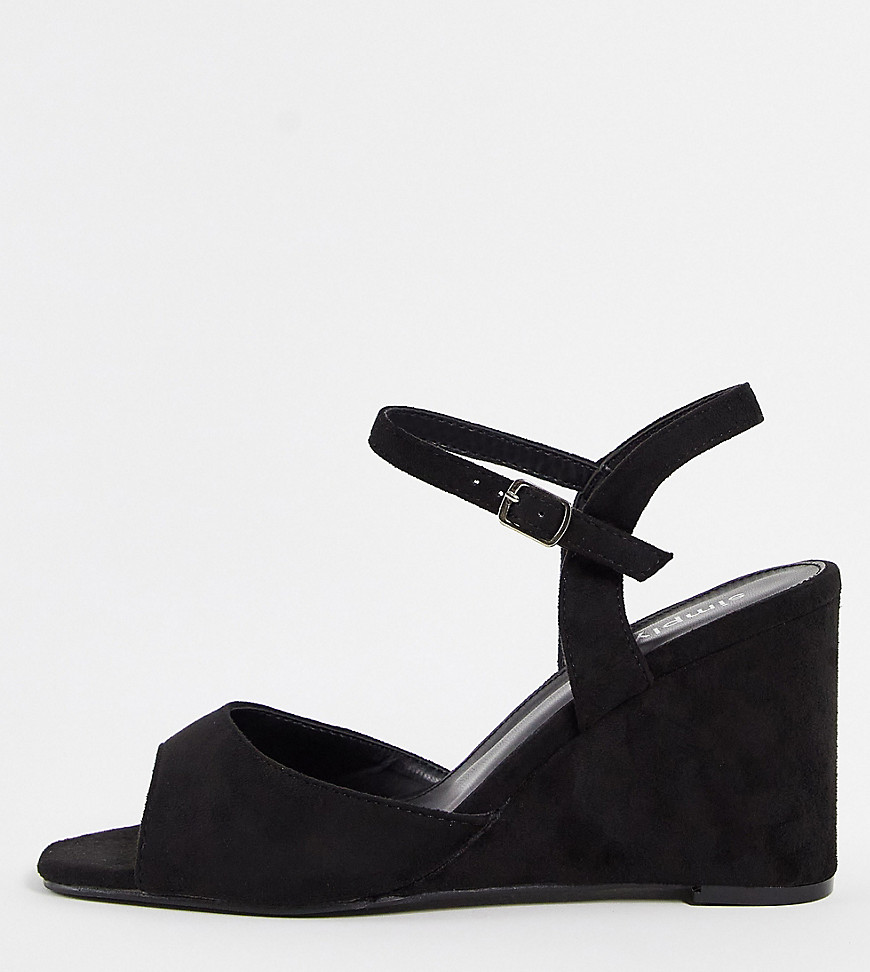 Simply Be Wide Fit Peach heeled sandals in black