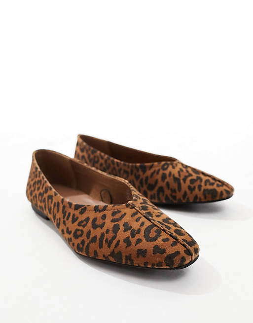 Wide Fit Leopard Print Flats Factory Sale | bellvalefarms.com