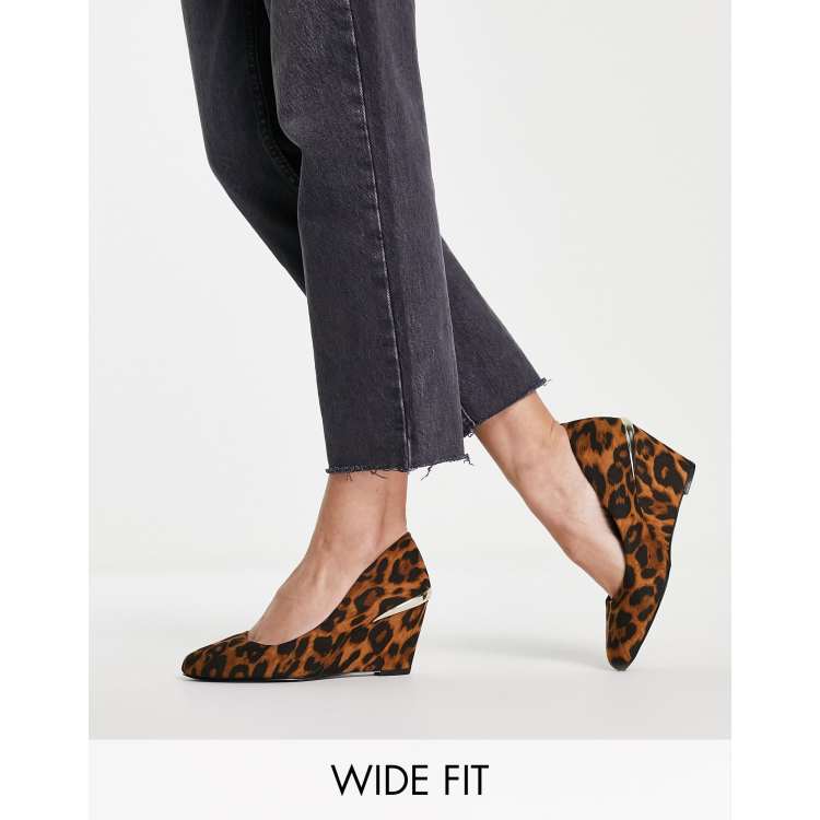 Leopard wedge heel outlet shoes