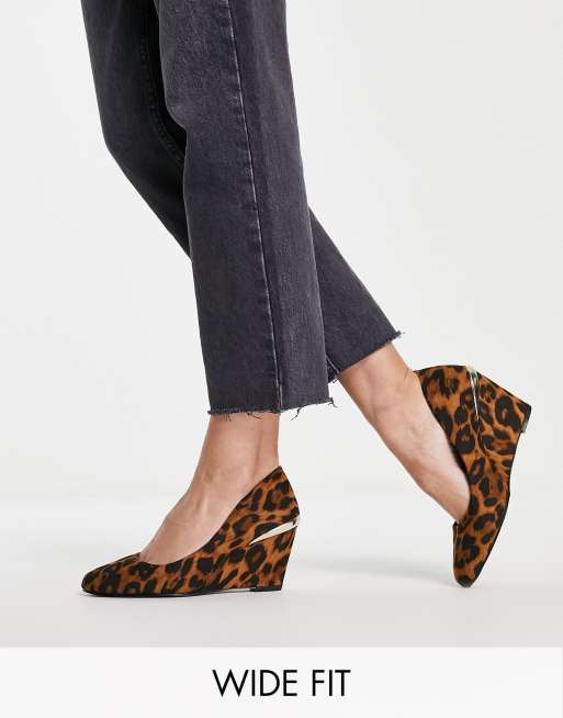 Leopard print wide fit on sale heels