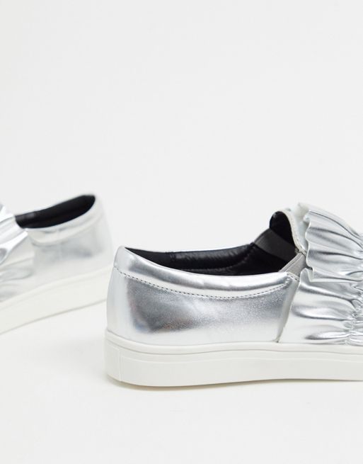 Women's Silver Trainers, Silver Canvas & Slip On Trainers
