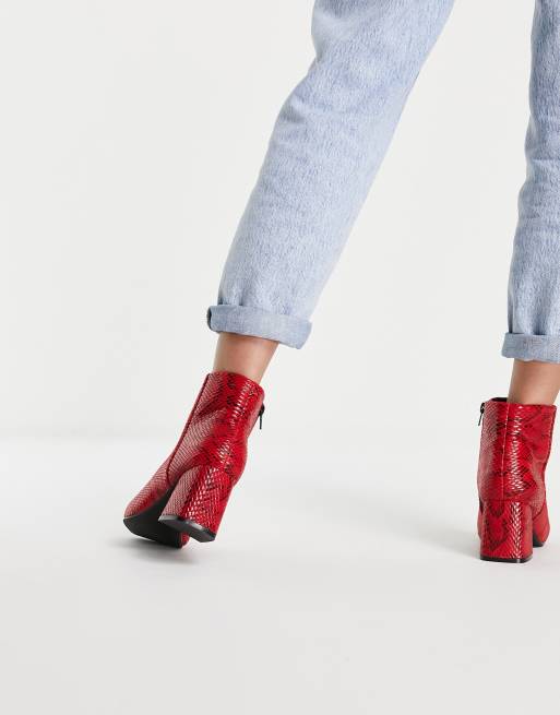 Red snake sales ankle boots