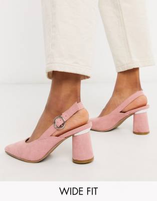 pink court shoes wide fit