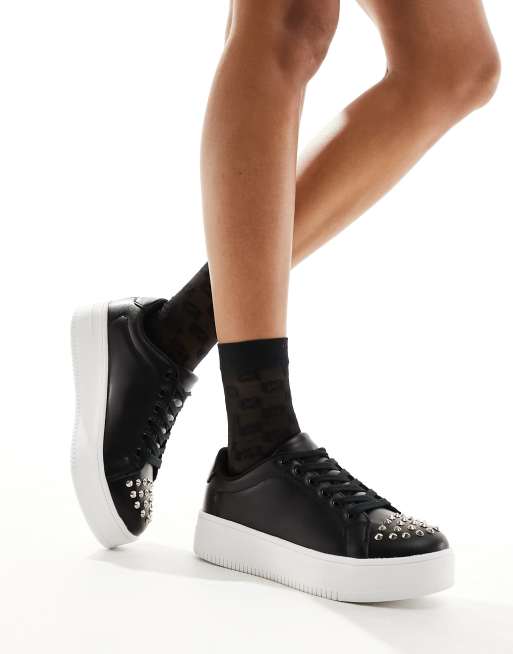 Simply Be Wide Fit sneakers in black