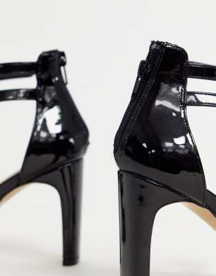 wide fit black strappy heels