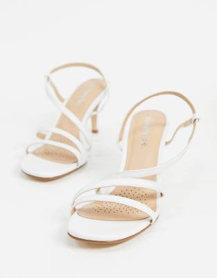 white strappy heels wide fit