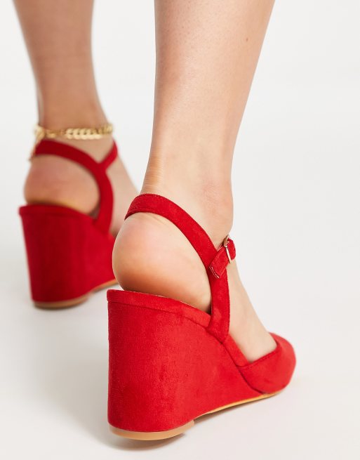 Red wedge shoes sales wide fit