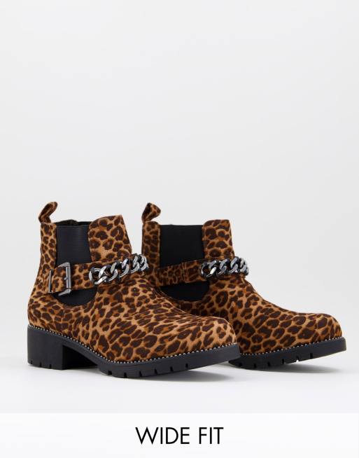 Wide fit leopard print best sale ankle boots