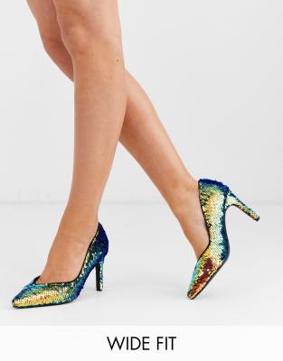 wide fit sequin shoes