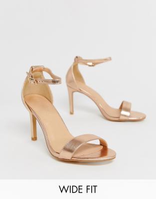 wide rose gold heels