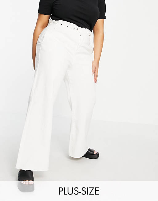Simply Be wide leg jean in white