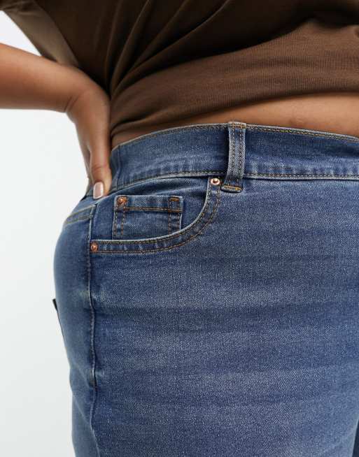 Simply Be wide leg jeans in light blue wash ASOS