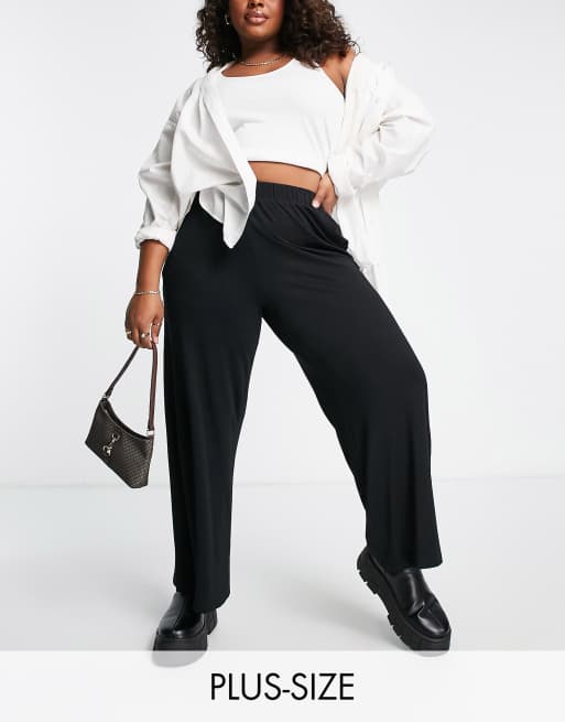 Simply Be wide leg pants in black ASOS