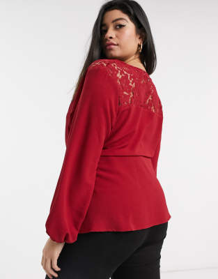 asos red blouse