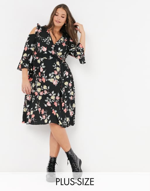 Simply Be wrap dress in print