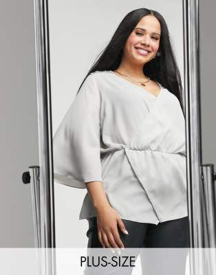 silver peplum top