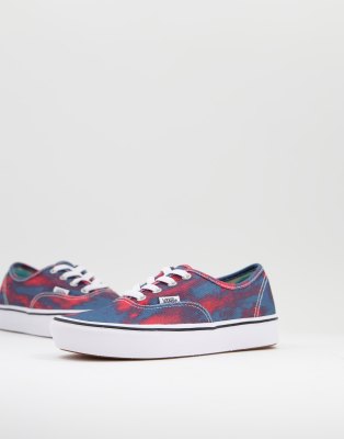 фото Сине-красные кроссовки vans comfycush authentic in bloom-голубой